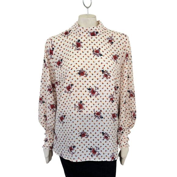 NEW MODCLOTH A Grace Of One's Own Chiffon Blouse in Ivory Print SZ 2X - Picture 3 of 12